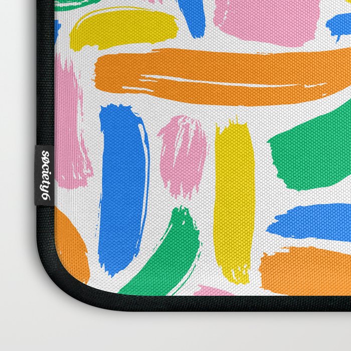 Colorful abstract brush stroke art pattern Laptop Sleeve Gallery Image 3