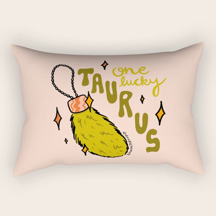 One Lucky Taurus Rectangular Pillow Gallery Image 1