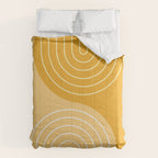 Geometric Lines Rainbow Abstract 11 in Mustard Yellow Gold Comforter Gallery Image 6