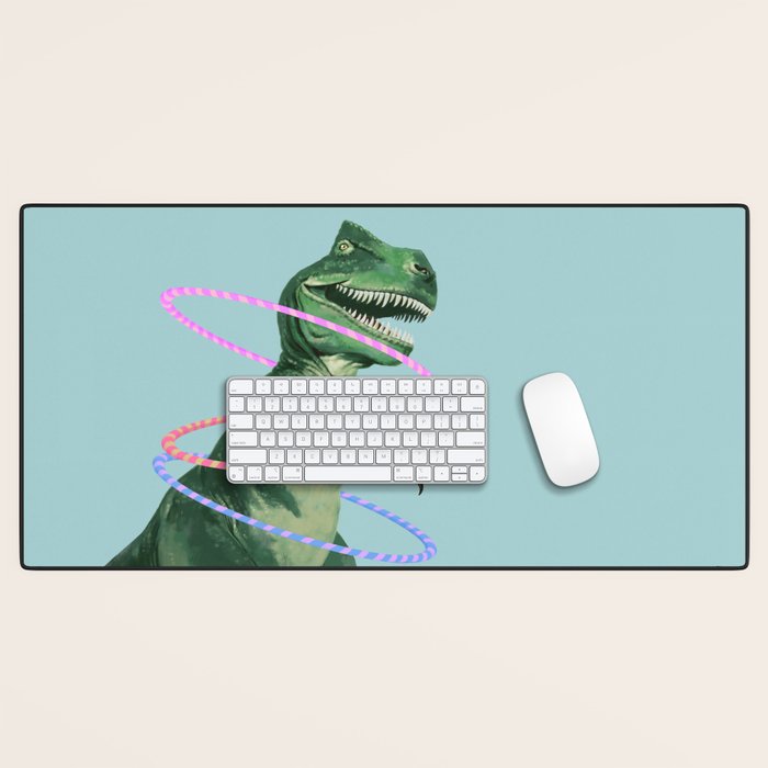 T-Rex the Hula Dancer in Green Desk Mat Gallery Image 1