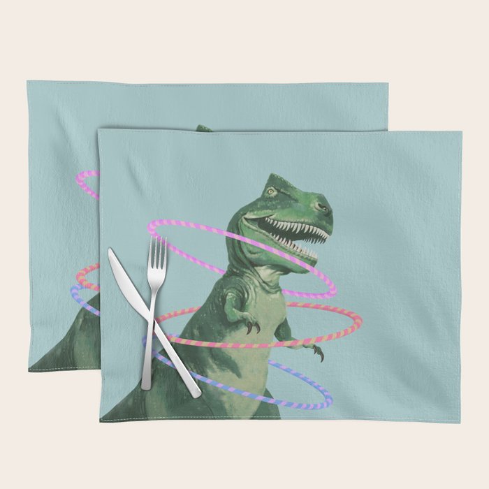 T-Rex the Hula Dancer in Green Placemat