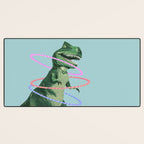 T-Rex the Hula Dancer in Green Desk Mat Gallery Image 3