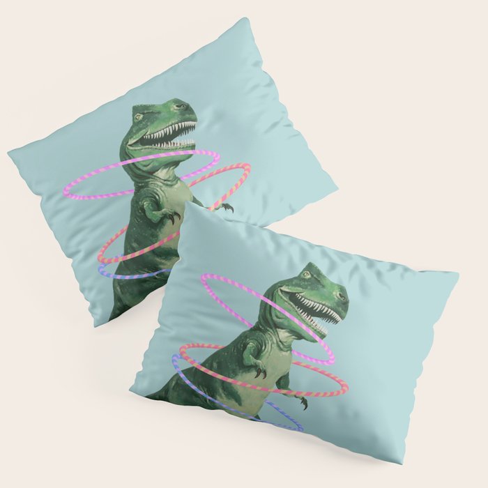 T-Rex the Hula Dancer in Green Pillow Sham Gallery Image 3