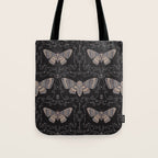 Taxidermy Death Moth at Midnight Tote Bag Gallery Image 1