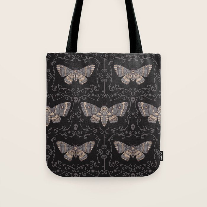Taxidermy Death Moth at Midnight Tote Bag Gallery Image 1