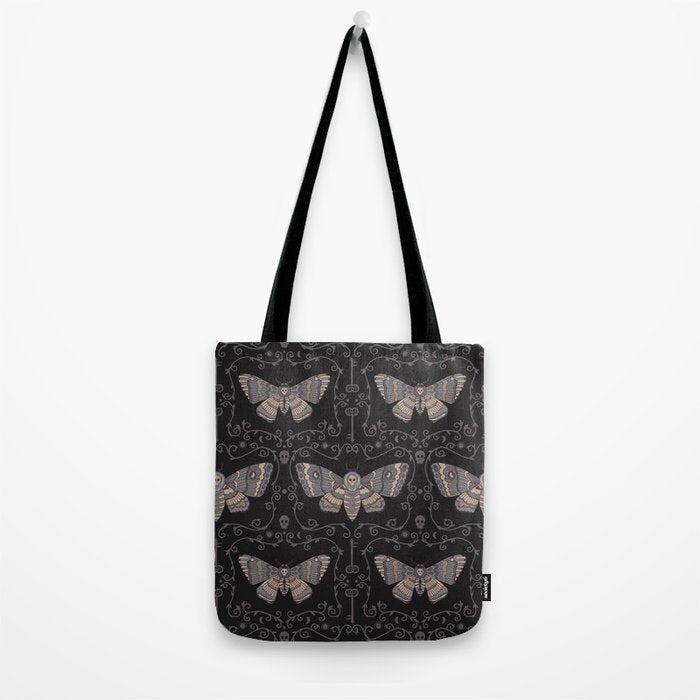 Taxidermy Death Moth at Midnight Tote Bag Gallery Image 2