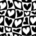 Black and white love heart checkered pattern Coffee Mug Gallery Image 2