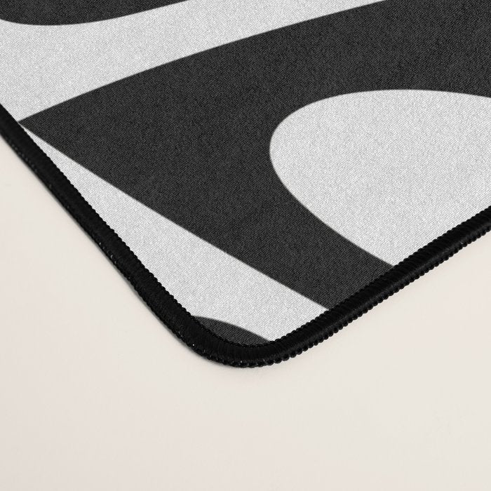 Black and white love heart checkered pattern Desk Mat Gallery Image 4