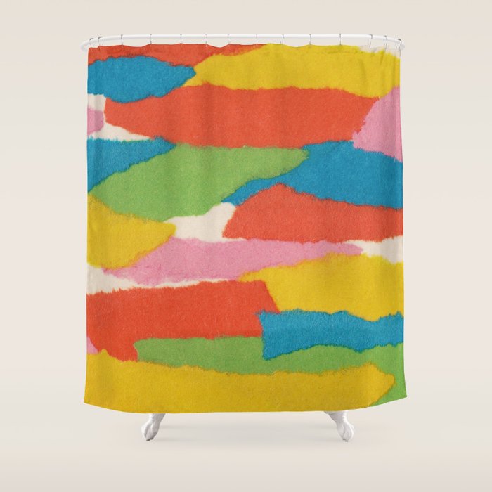Colorful Paper Collage #2 Shower Curtain Gallery Image 1