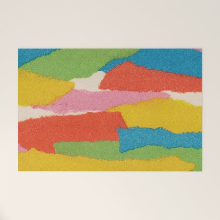 Colorful Paper Collage #2 Welcome Mat Gallery Image 1