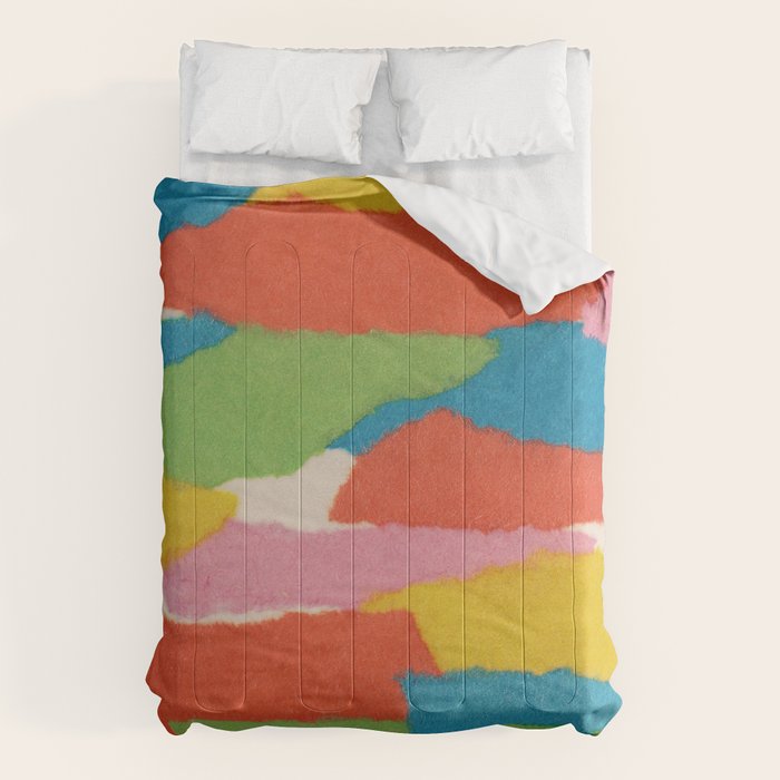 Colorful Paper Collage #2 Comforter Gallery Image 1