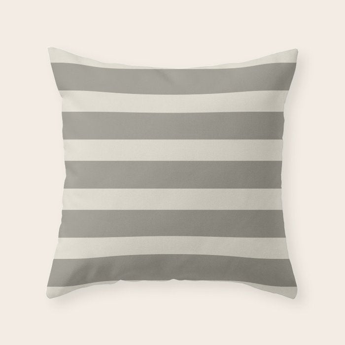 Neutral Maxi Stripes Throw Pillow Gallery Image 6
