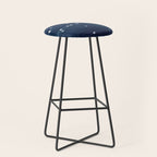 Garlands of stars, watercolor teal ocean Stool Gallery Image 1