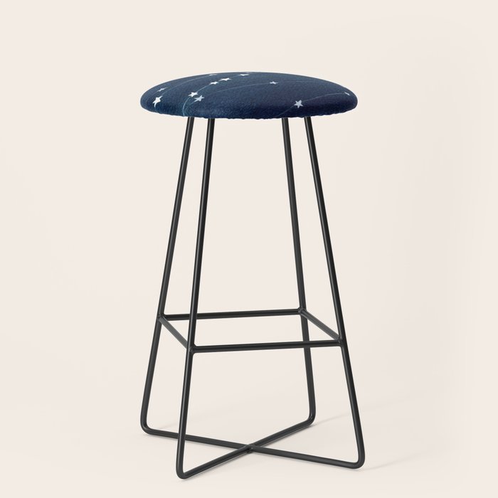 Garlands of stars, watercolor teal ocean Stool Gallery Image 1
