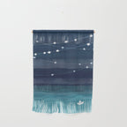 Garlands of stars, watercolor teal ocean Wall Hanging Gallery Image 1