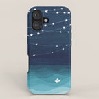 Garlands of stars, watercolor teal ocean iPhone Case Gallery Image 1