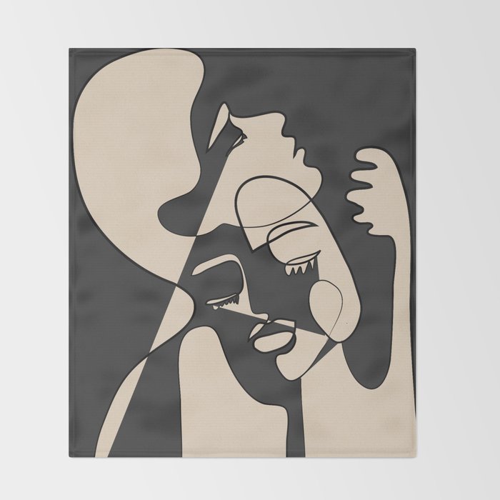 Abstract Faces 13 Throw Blanket Gallery Image 2