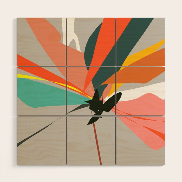 Abstract Floral 03B Wood Wall Art Gallery Image 1