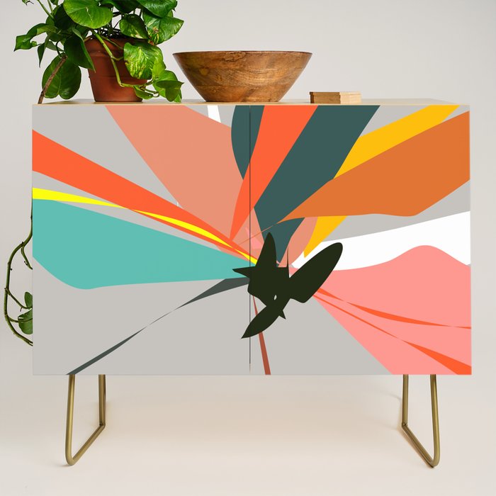 Abstract Floral 03B Credenza Gallery Image 1