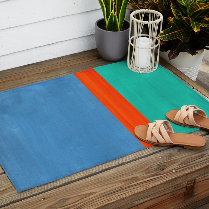 Orange Ocean Sun Outdoor Rug Gallery Image 2