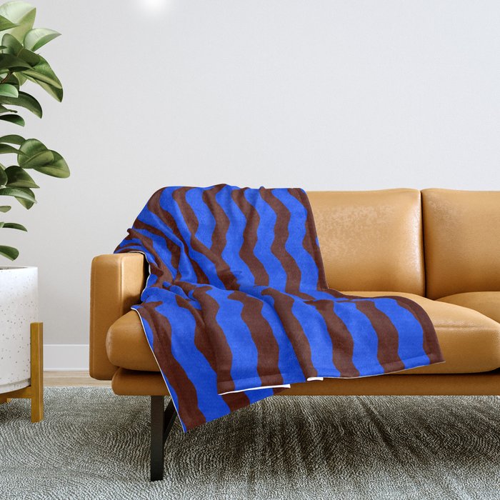 Vibra - Blue Throw Blanket Gallery Image 1