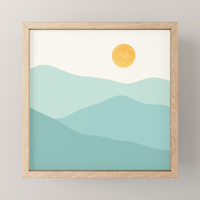 Peaceful Mountain Landscape Mini Art Print Gallery Image 1