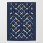 Bows & Ribbons Pattern XLII Dark Navy Blue Poster Gallery Image 4