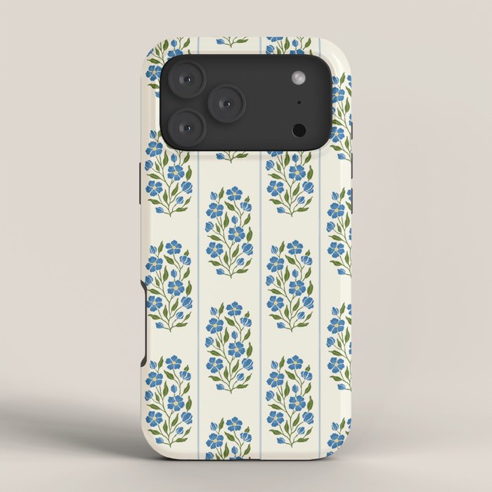 Cottagecore Inspired Blue Wildflower Pattern iPhone Case Gallery Image 4