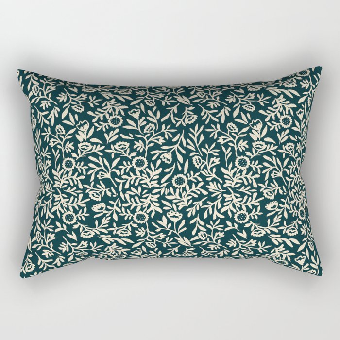 Bold Folk floral pattern Rectangular Pillow Gallery Image 2