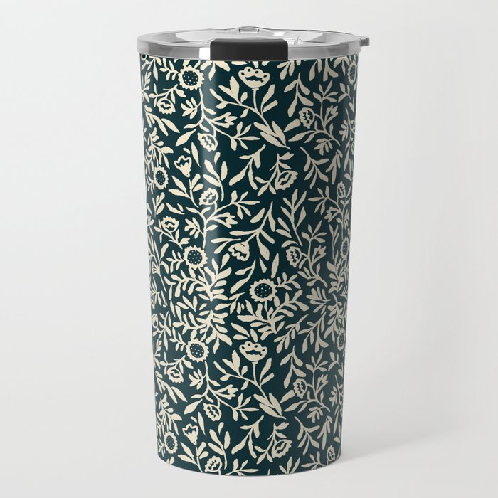 Bold Folk floral pattern Travel Mug Gallery Image 1
