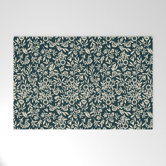 Bold Folk floral pattern Welcome Mat Gallery Image 1