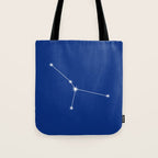 Cancer Zodiac Star Constellation Line Art Dark Blue Tote Bag Gallery Image 1