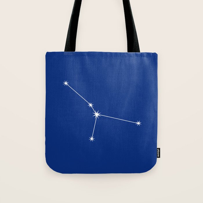 Cancer Zodiac Star Constellation Line Art Dark Blue Tote Bag Gallery Image 1