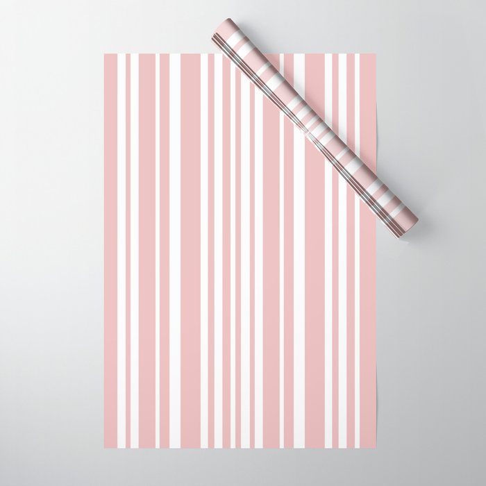 Classic Stripes XXIX - Blush Pink Wrapping Paper Gallery Image 1