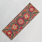 Kermina Suzani Uzbekistan Floral Embroidery Print Yoga Mat Gallery Image 1