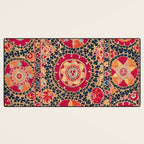 Kermina Suzani Uzbekistan Floral Embroidery Print Desk Mat Gallery Image 3