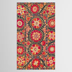 Kermina Suzani Uzbekistan Floral Embroidery Print Tablecloth Gallery Image 2