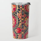 Kermina Suzani Uzbekistan Floral Embroidery Print Travel Mug Gallery Image 2