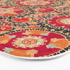Kermina Suzani Uzbekistan Floral Embroidery Print Bath Mat Gallery Image 3