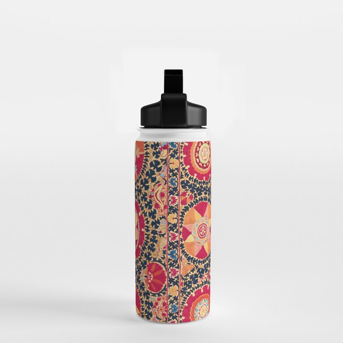 Kermina Suzani Uzbekistan Floral Embroidery Print Water Bottle Gallery Image 2