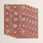 Kermina Suzani Uzbekistan Floral Embroidery Print Wrapping Paper Gallery Image 3