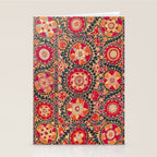 Kermina Suzani Uzbekistan Floral Embroidery Print Stationery Card Gallery Image 2