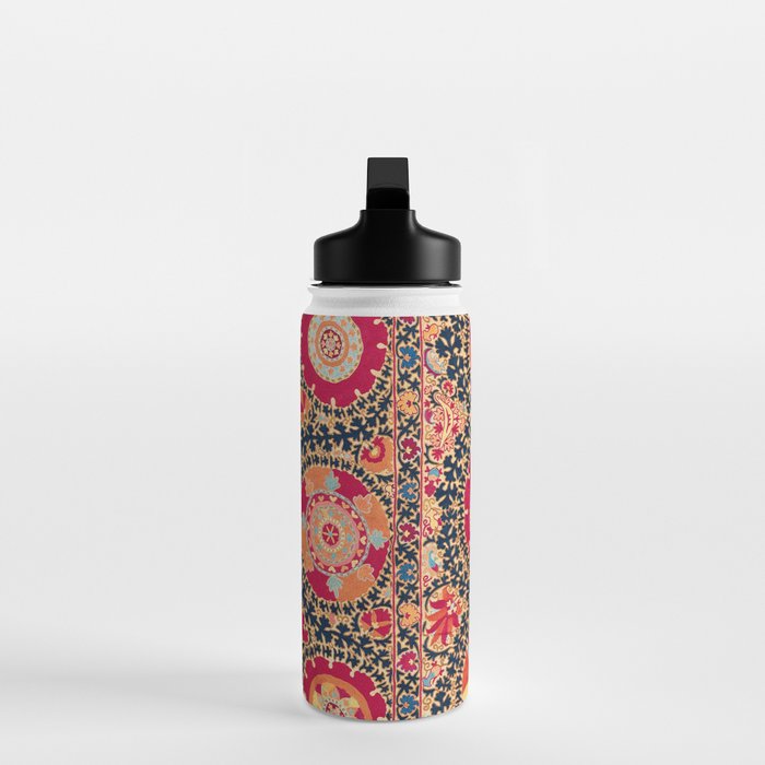 Kermina Suzani Uzbekistan Floral Embroidery Print Water Bottle Gallery Image 3