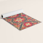 Kermina Suzani Uzbekistan Floral Embroidery Print Yoga Mat Gallery Image 2