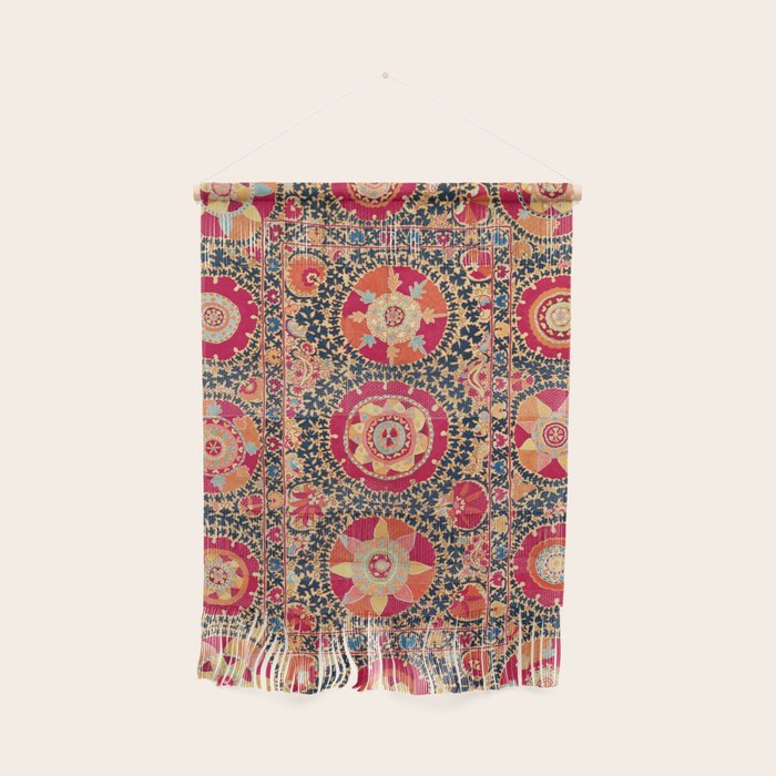 Kermina Suzani Uzbekistan Floral Embroidery Print Wall Hanging Gallery Image 1