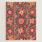 Kermina Suzani Uzbekistan Floral Embroidery Print Jigsaw Puzzle Gallery Image 1