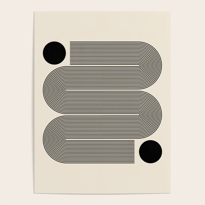 Abstraction_LINE_BLACK_DOT_VISUAL_ART_Minimlism_001A Poster Gallery Image 4