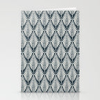 Linocut Palm Leaves . Navy Stationery Card Gallery Image 2