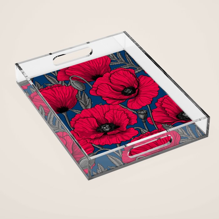 Night poppy garden  Acrylic Tray Gallery Image 1