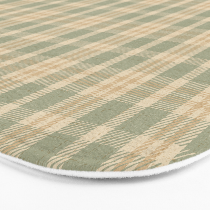 North Country Plaid - sage and light gold Bath Mat Gallery Image 3